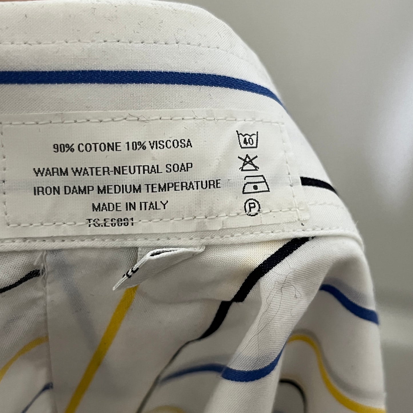 Ingram Cotton Blend Stripe Unisex Collared Shirt Sz-Lg/XL