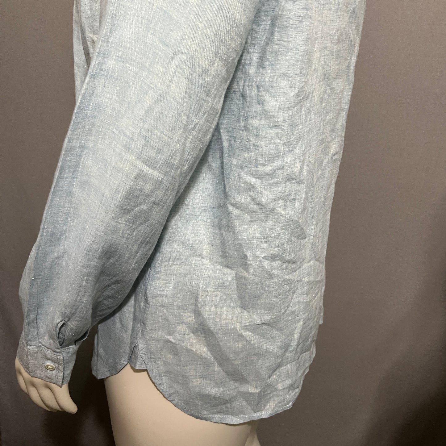 J.Jill Light Blue Linen Shirt Sz-XL