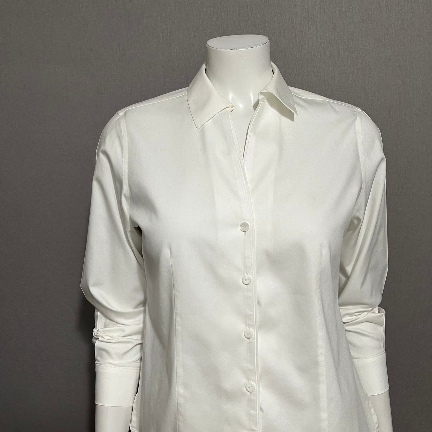 Foxcroft No Iron 100% Cotton Button Front Shirt Sz-8 Petite