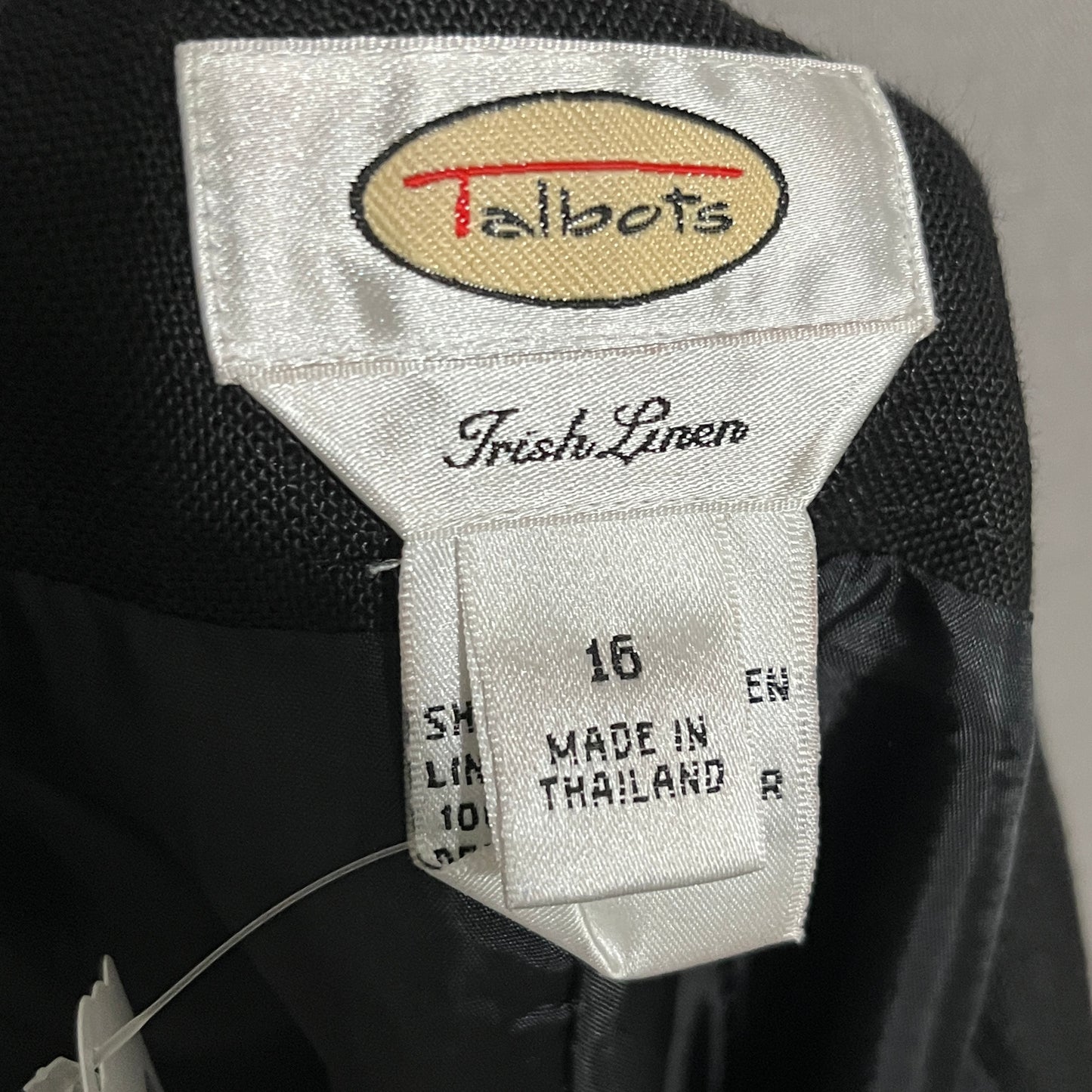 Talbots Black 100% Linen Pants Sz-16