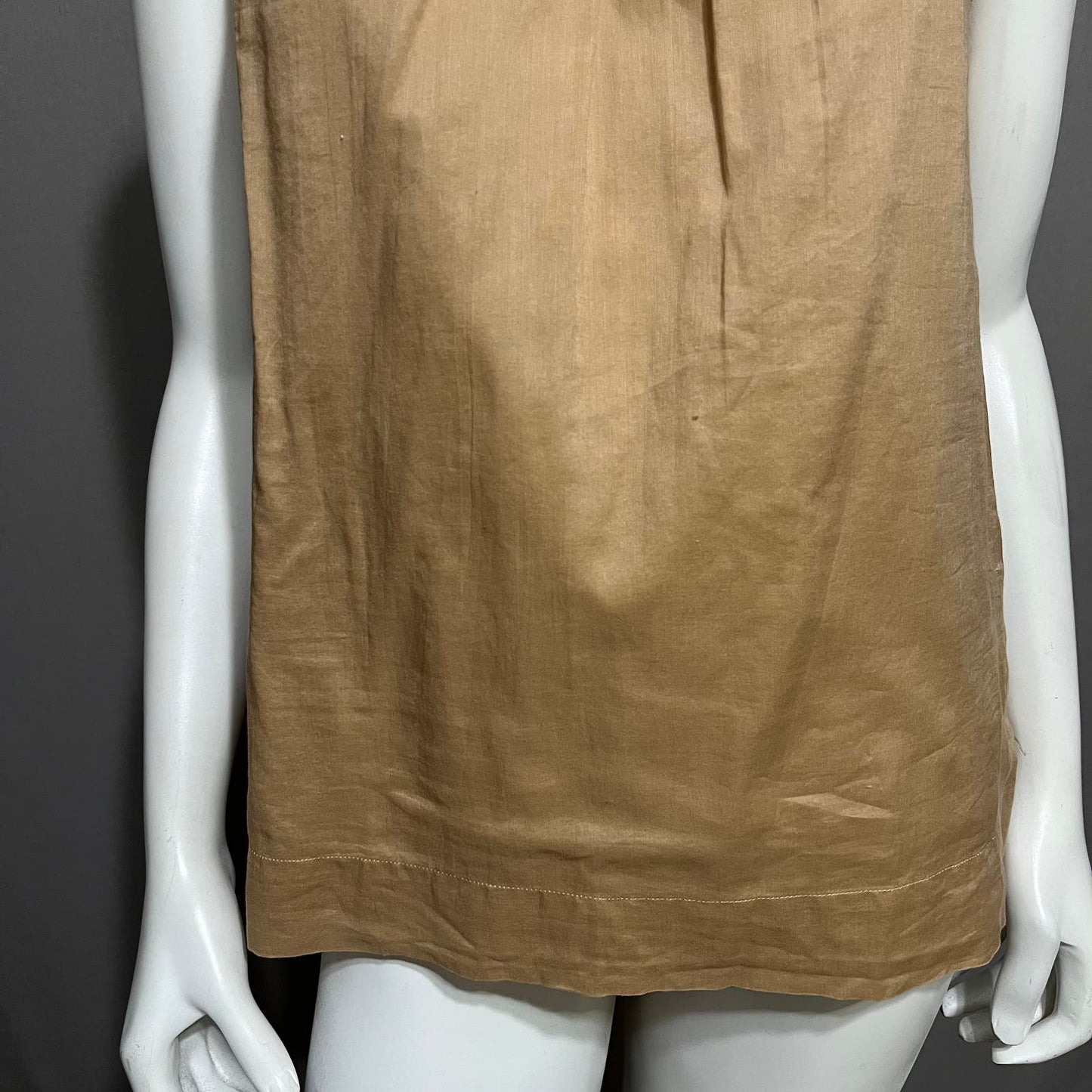 Talbots Camel Brown Sleeveless 100% Cotton Top Sz-2