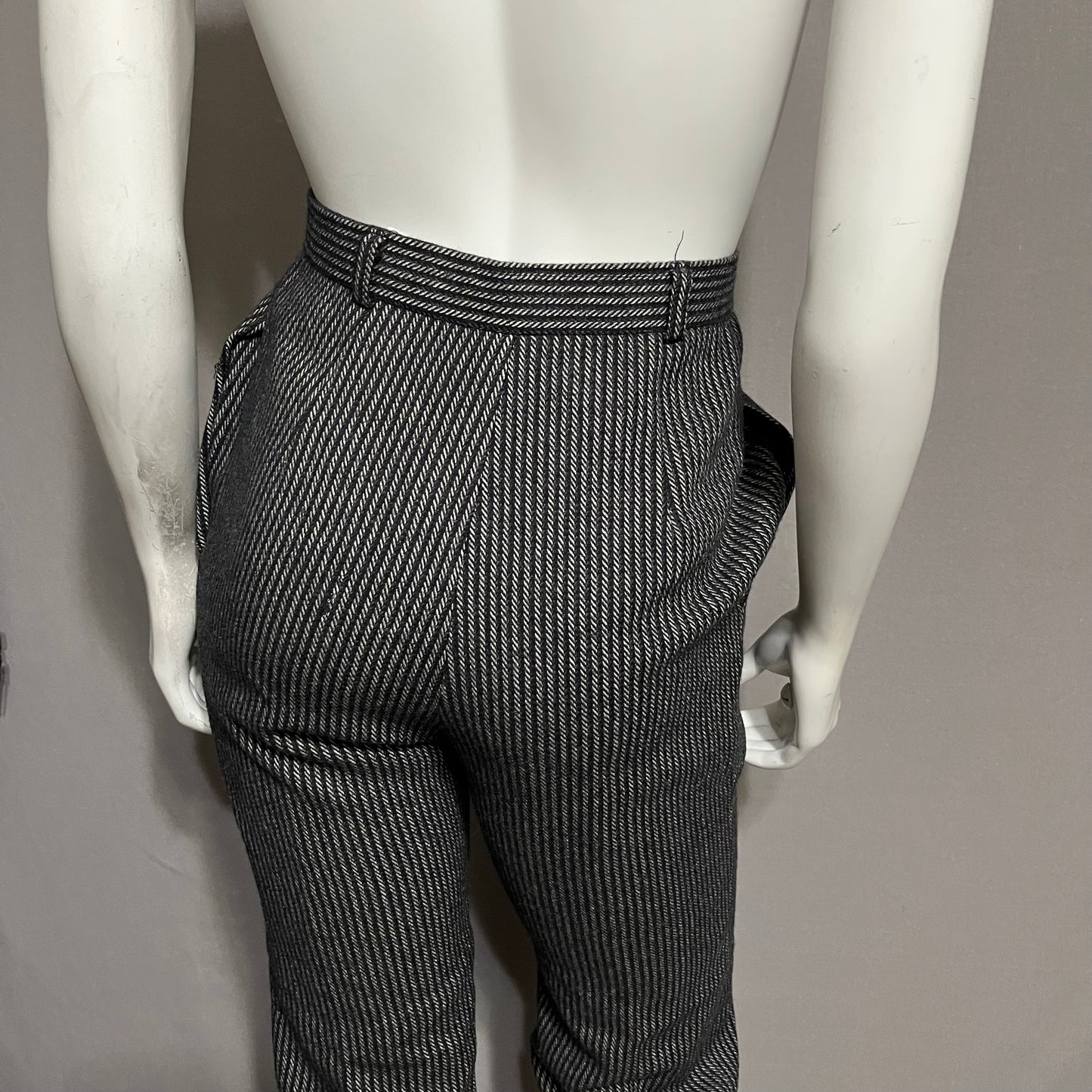 Vintage Anne Klein Striped Wool Lined High Waisted Pants Sz-6