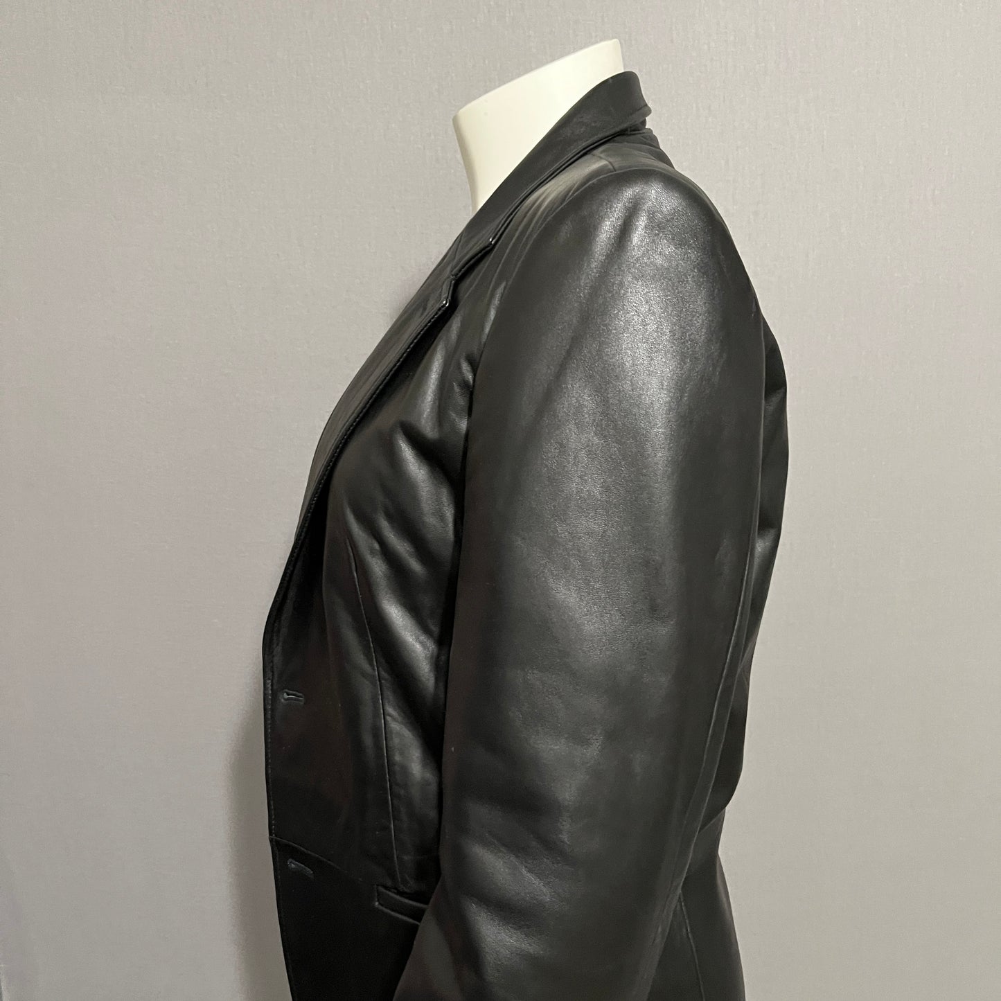 Adriano Goldschmied Black 100% Leather Blazer Jacket Sz-Medium