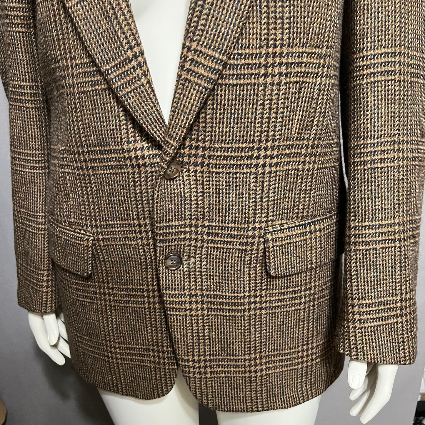 Vintage Burberry Dark Academia Wool Plaid Blazer