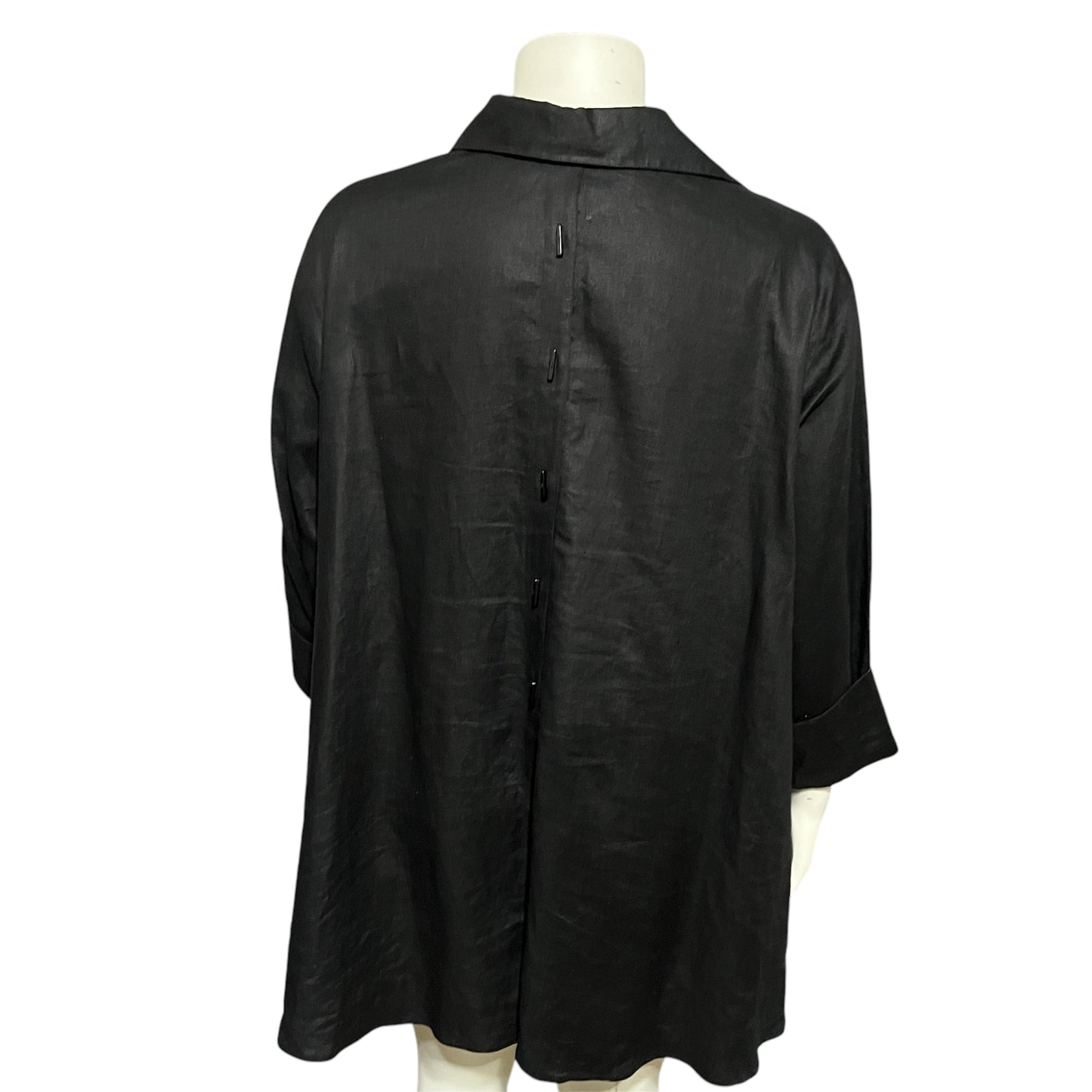 Courtney Washington Black 100% Linen Shirt Sz-XL