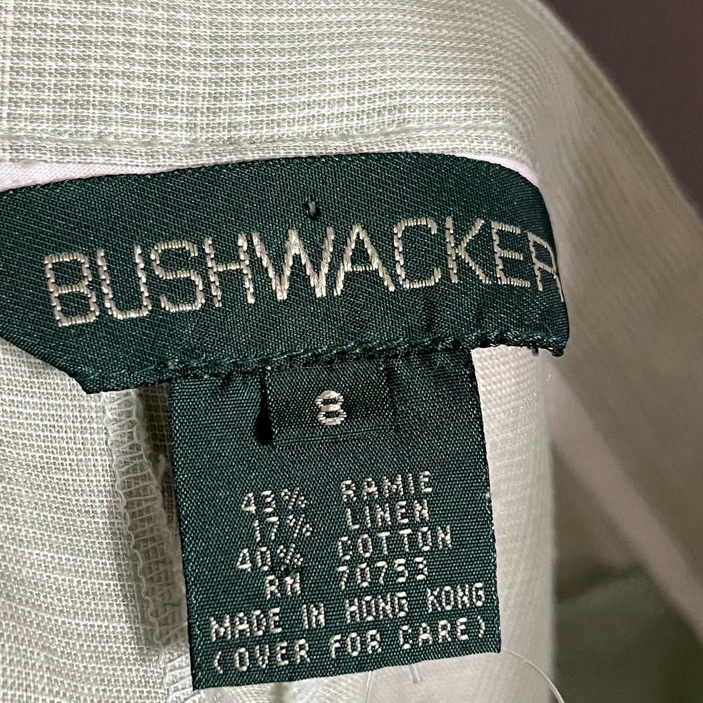 Bushwacker Ramie Cotton Linen High Waisted Pants Sz-8