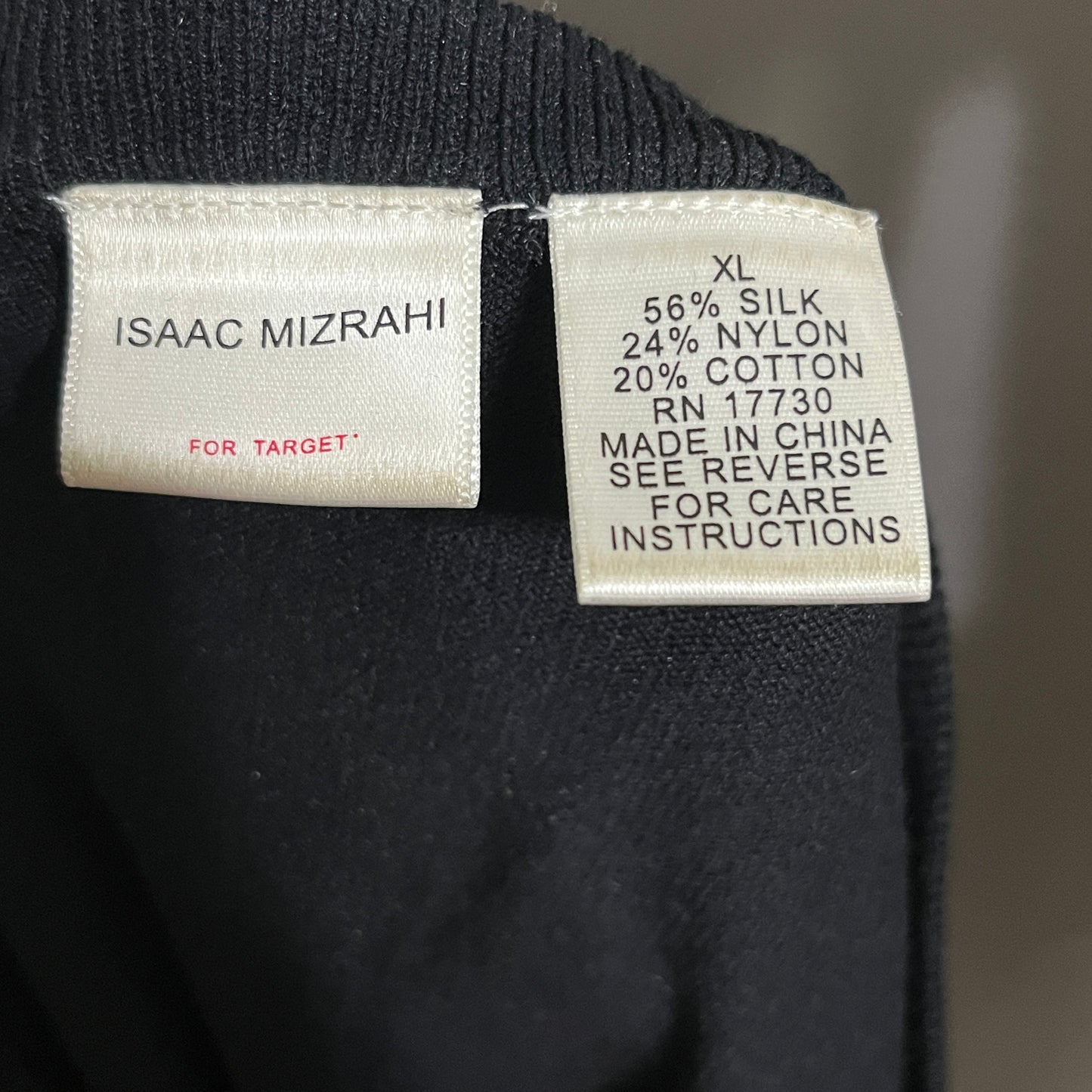 2- Isaac Mizrahi Silk Cotton Blend Crew Neck Lightweight Sweaters Sz-XL (Red & Black)
