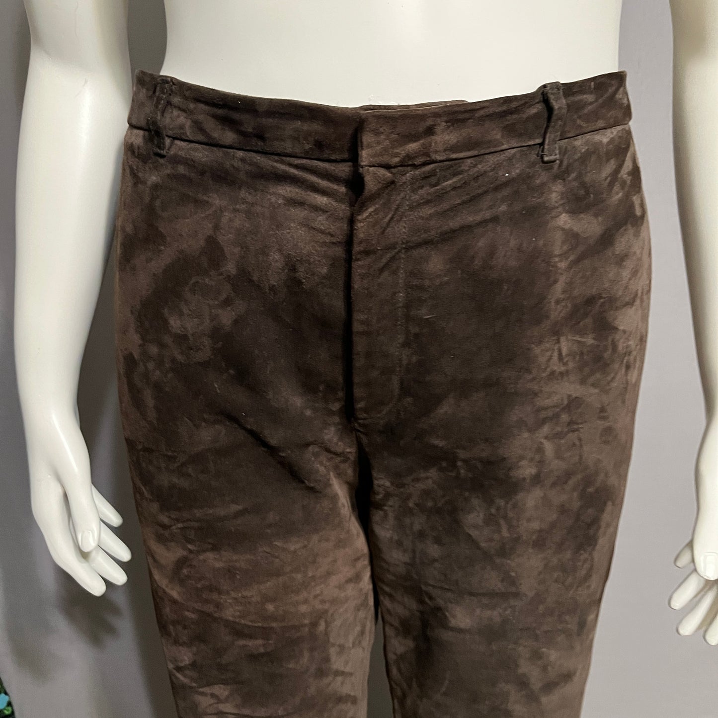 Nine West Chocolate Suede Straight Leg Pants Sz-16