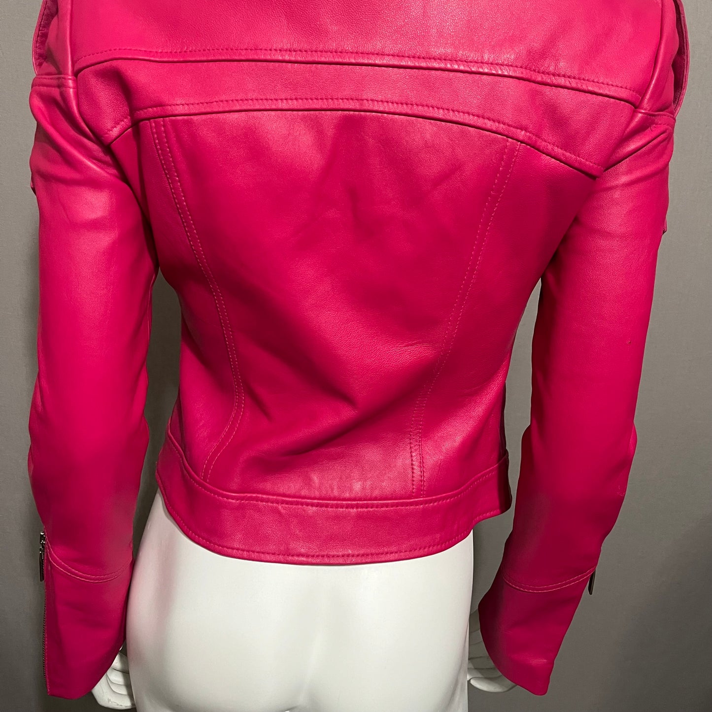 Bebe Pink 100% Leather Jacket Sz-Small