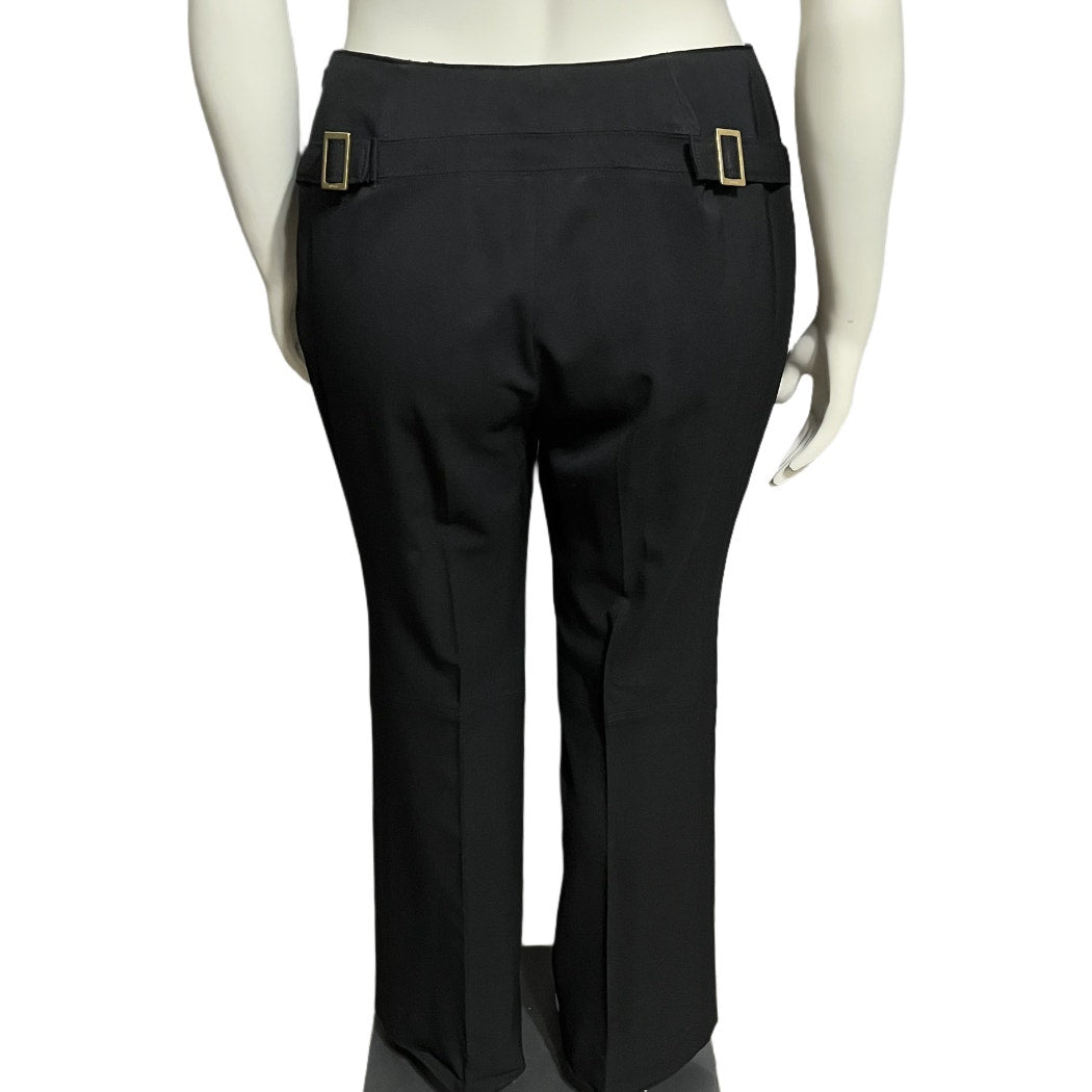 Gucci Black Flat Front Career Gold Buckle Trouser Pant Sz-48 (Large)