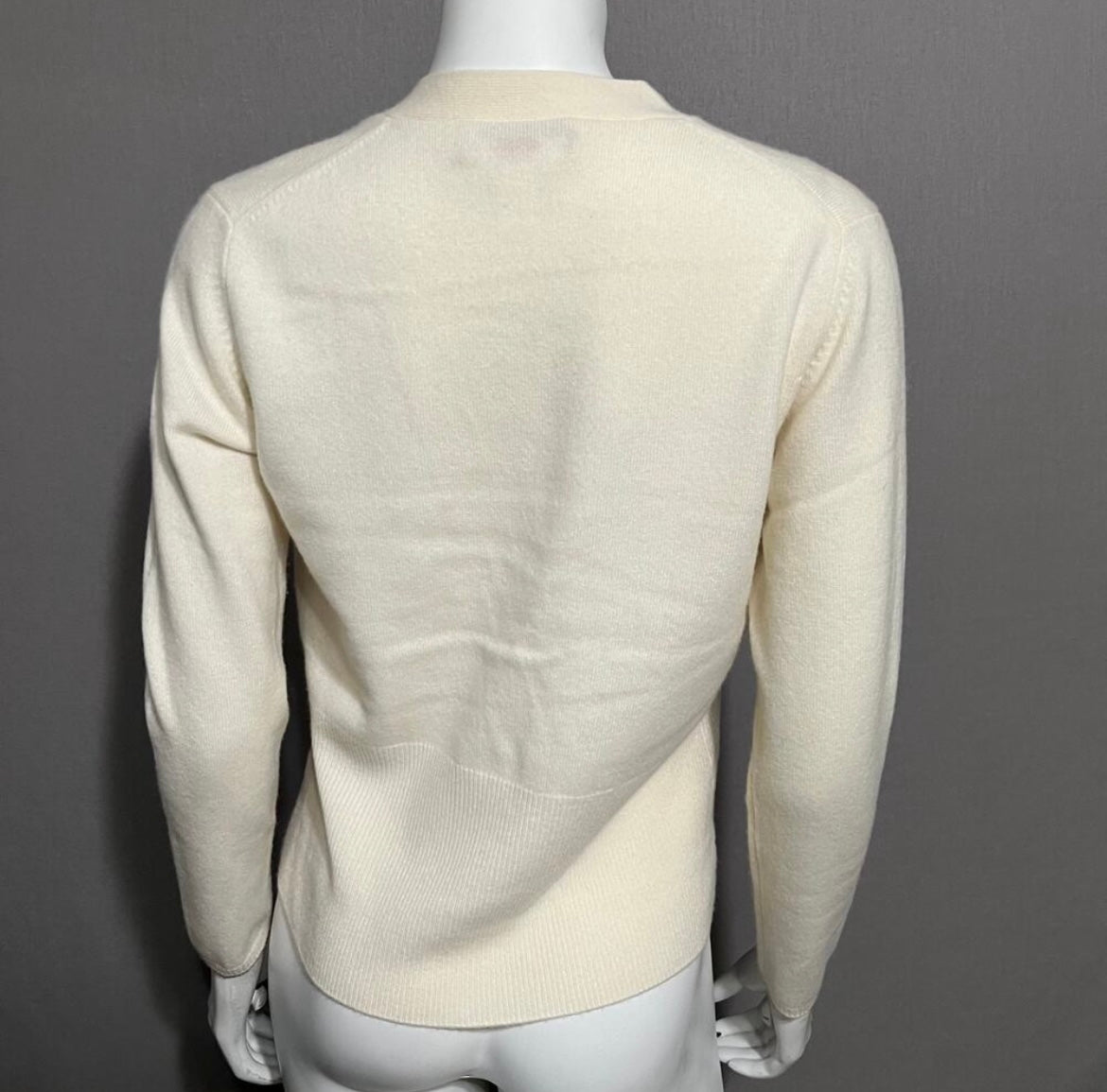 Talbots Cream 100% Cashmere One Button Cardigan Sz-Small Petite