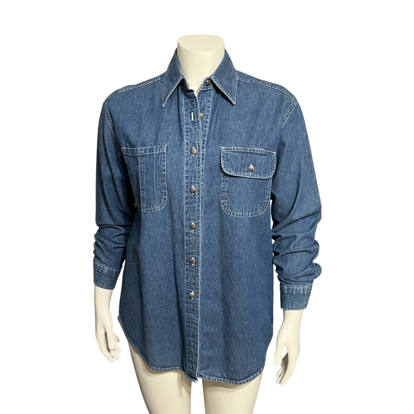 Tapemeasure 100% Cotton Allover Denim Shirt Sz-Medium