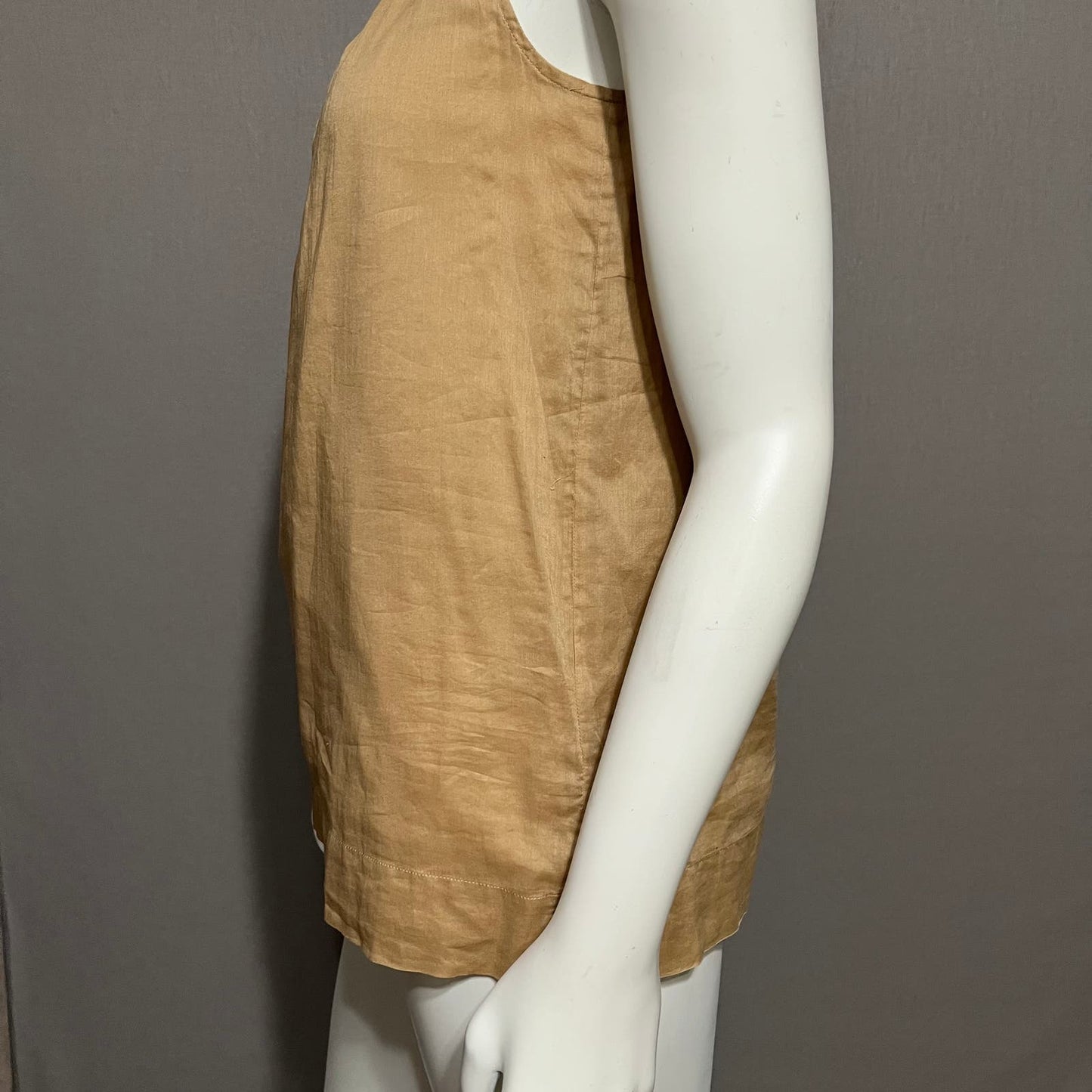 Talbots Camel Brown Sleeveless 100% Cotton Top Sz-2