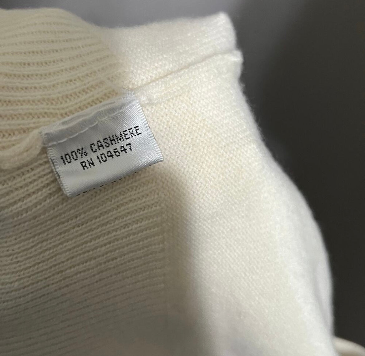 Talbots Cream 100% Cashmere One Button Cardigan Sz-Small Petite