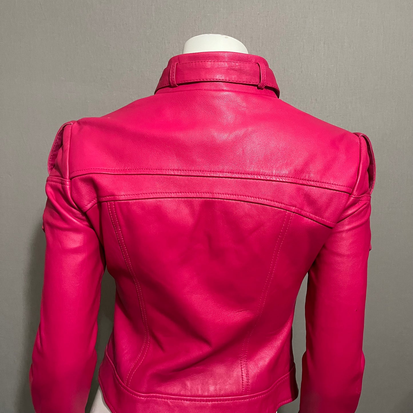 Bebe Pink 100% Leather Jacket Sz-Small