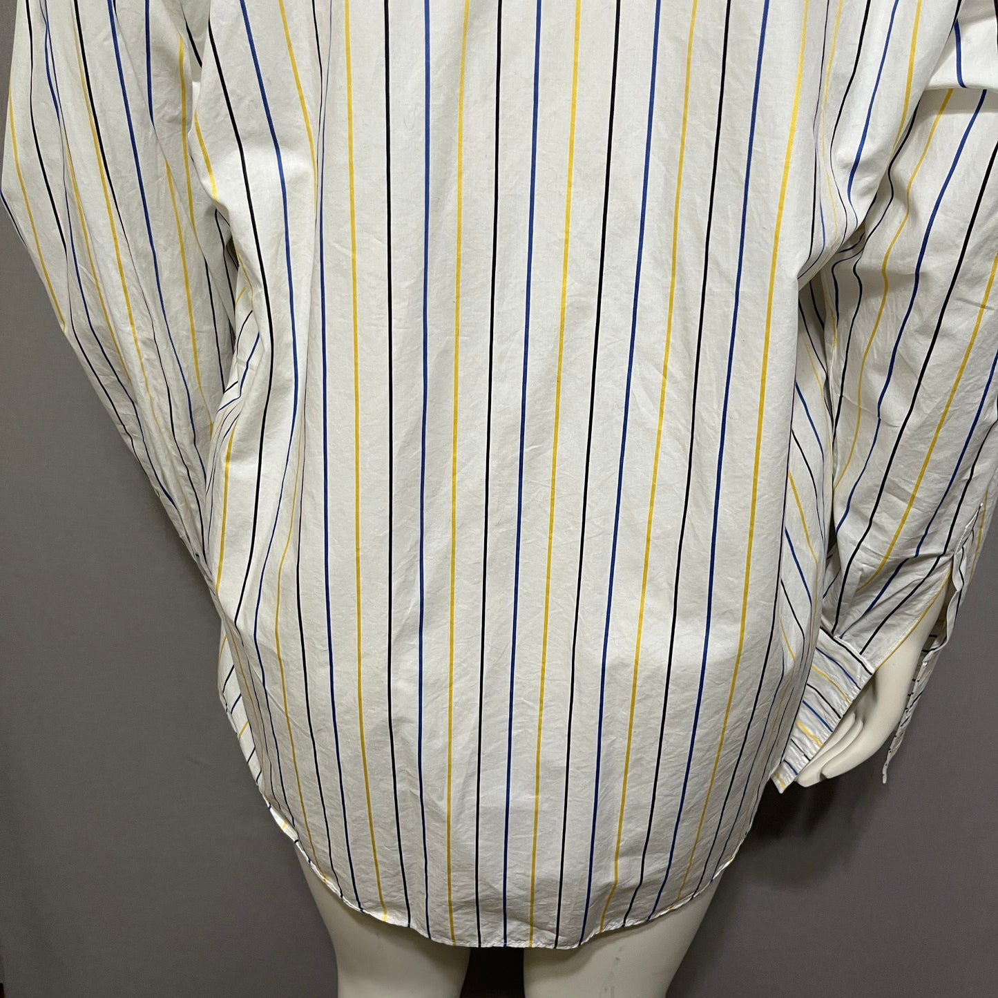 Ingram Cotton Blend Stripe Unisex Collared Shirt Sz-Lg/XL
