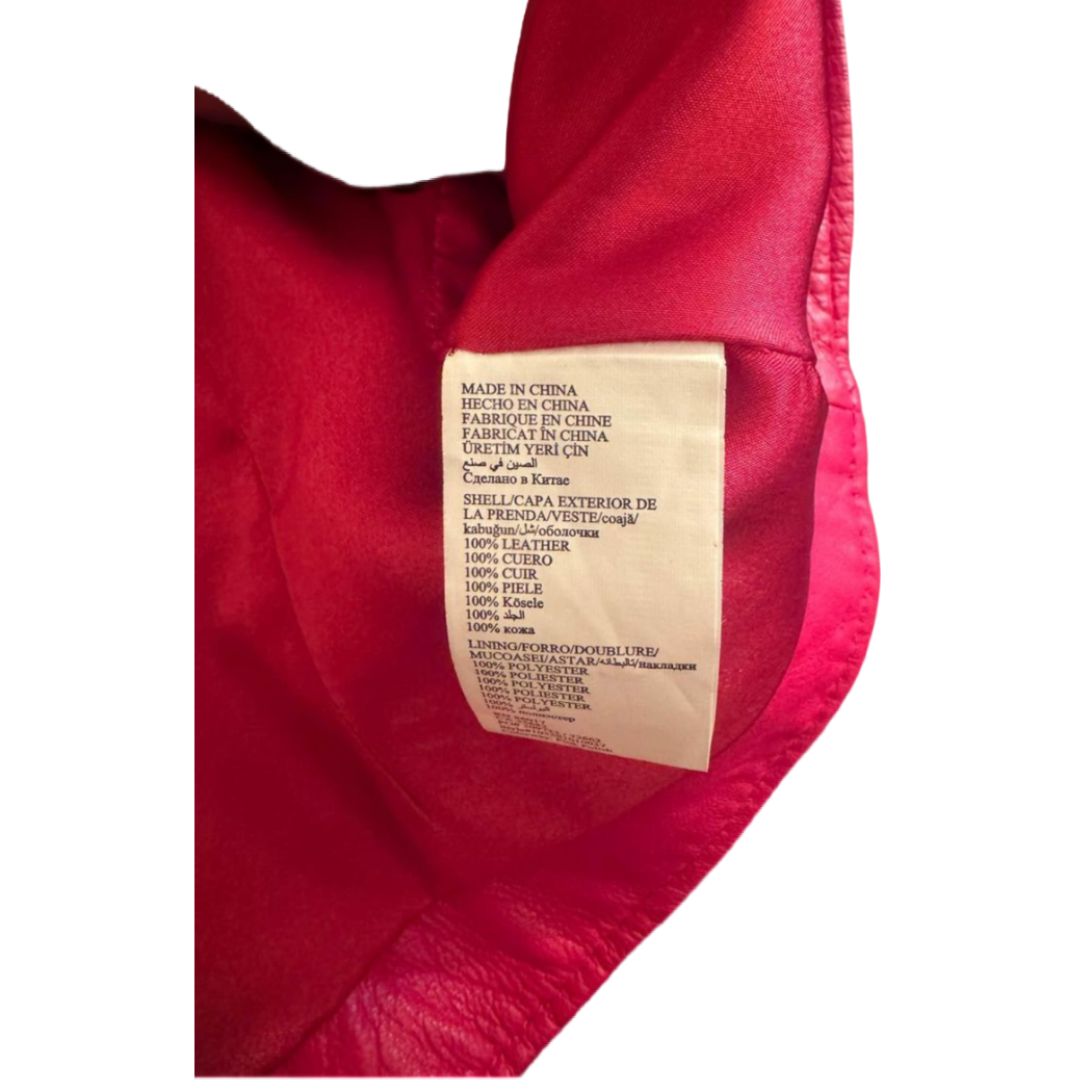 Bebe Pink 100% Leather Jacket Sz-Small