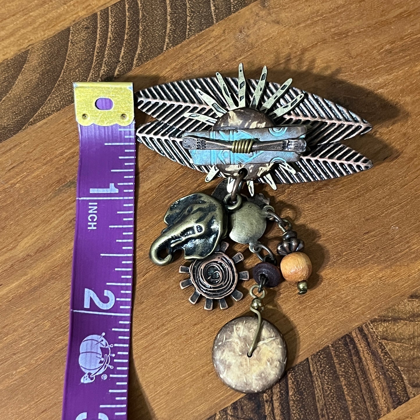 Vintage-Inspired Elephant with Bronze Accents Brooch
