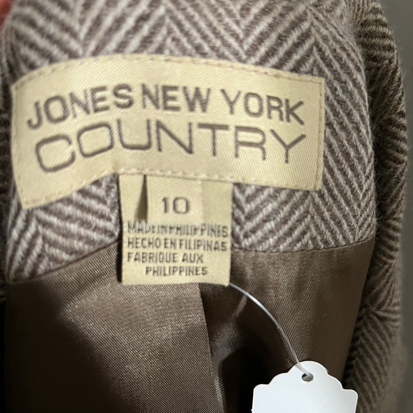 Jones New York Taupe Herringbone Blazer