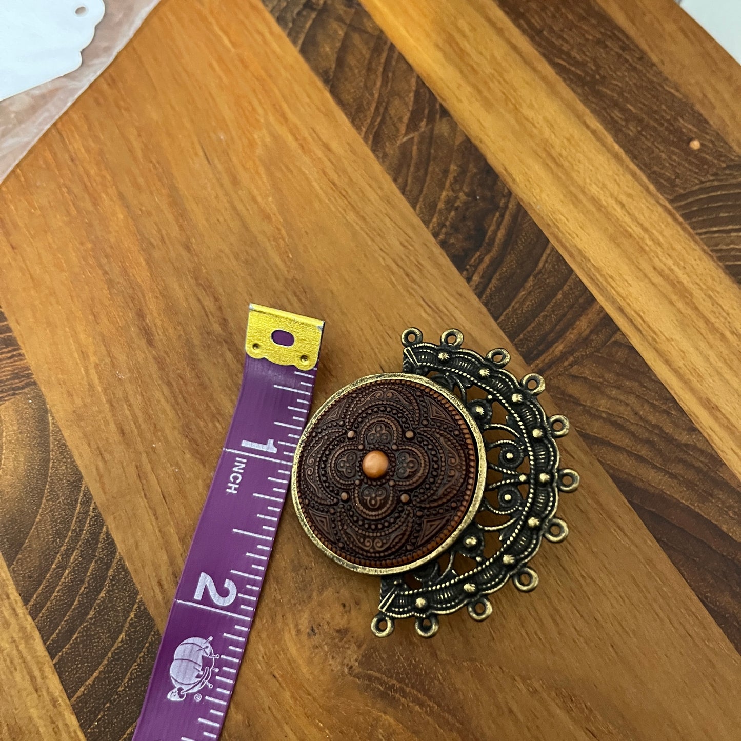 Artsy Brown and Gold Oversized Clip On Earrings