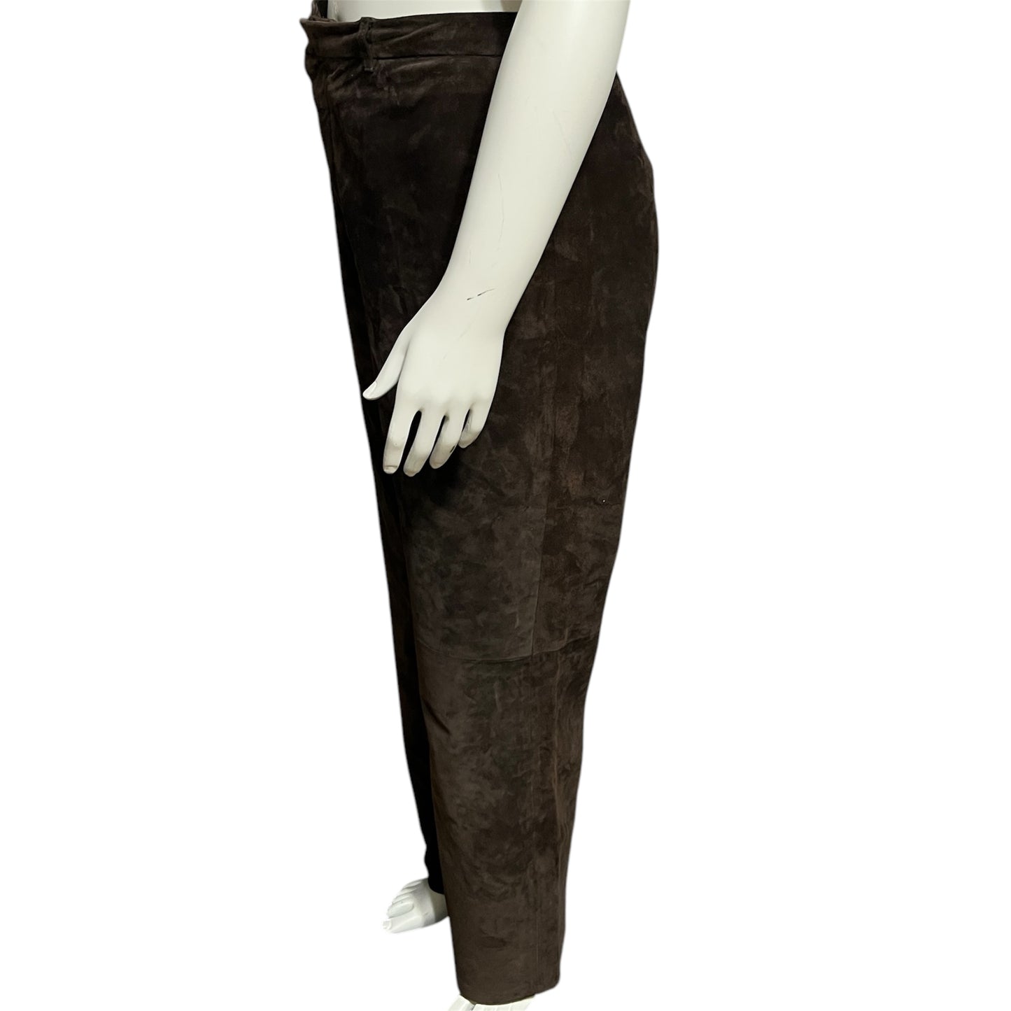 Nine West Chocolate Suede Straight Leg Pants Sz-16
