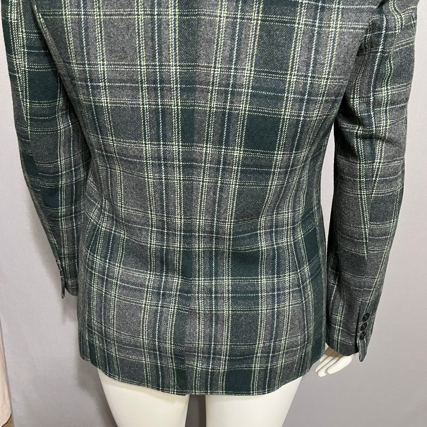 Chadwicks Green Plaid Wool Blend Blazer Sz-12