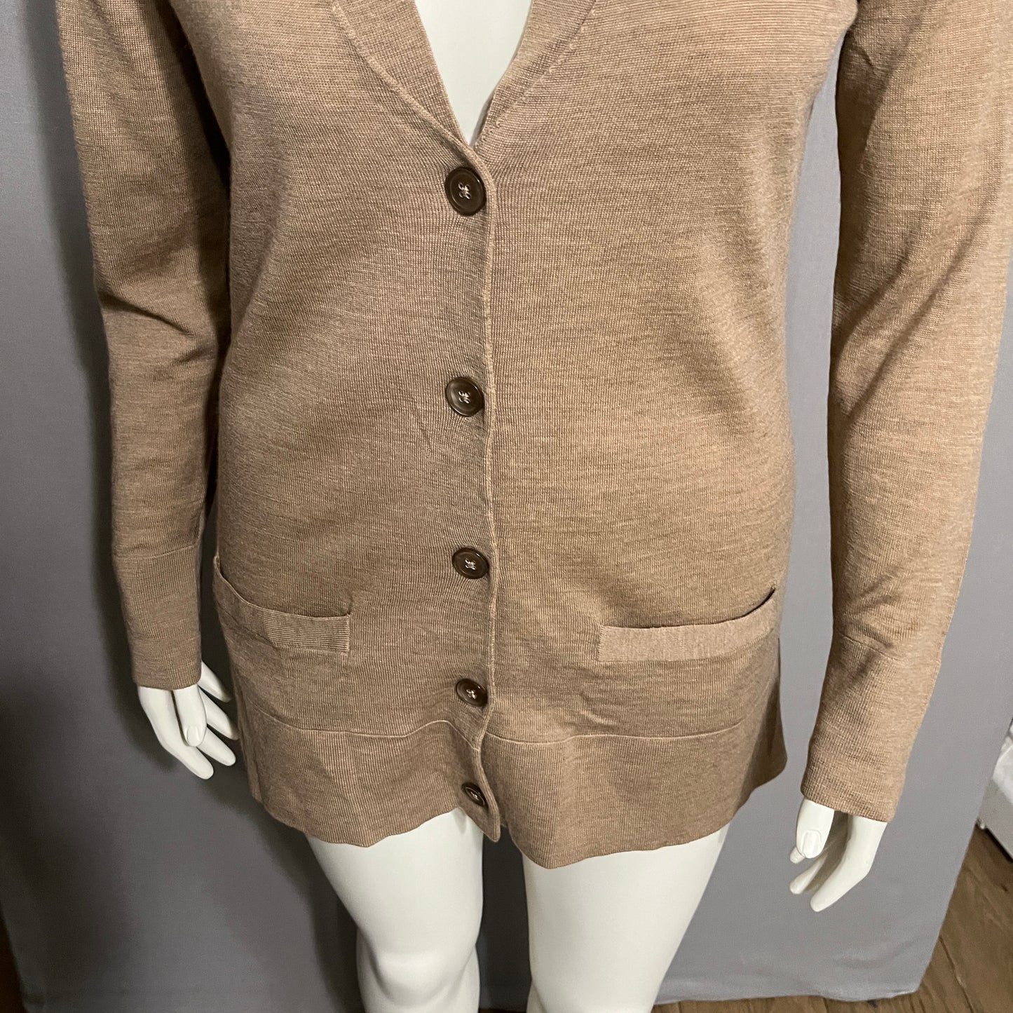 Pendleton 100% Merino Wool Brown Cardigan Sweater Sz-Med/Large