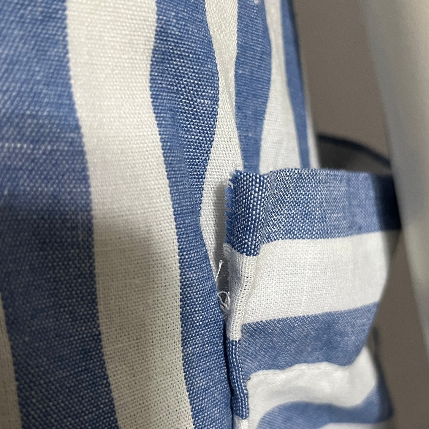Blue and White Striped 100% Cotton Women's Skirt