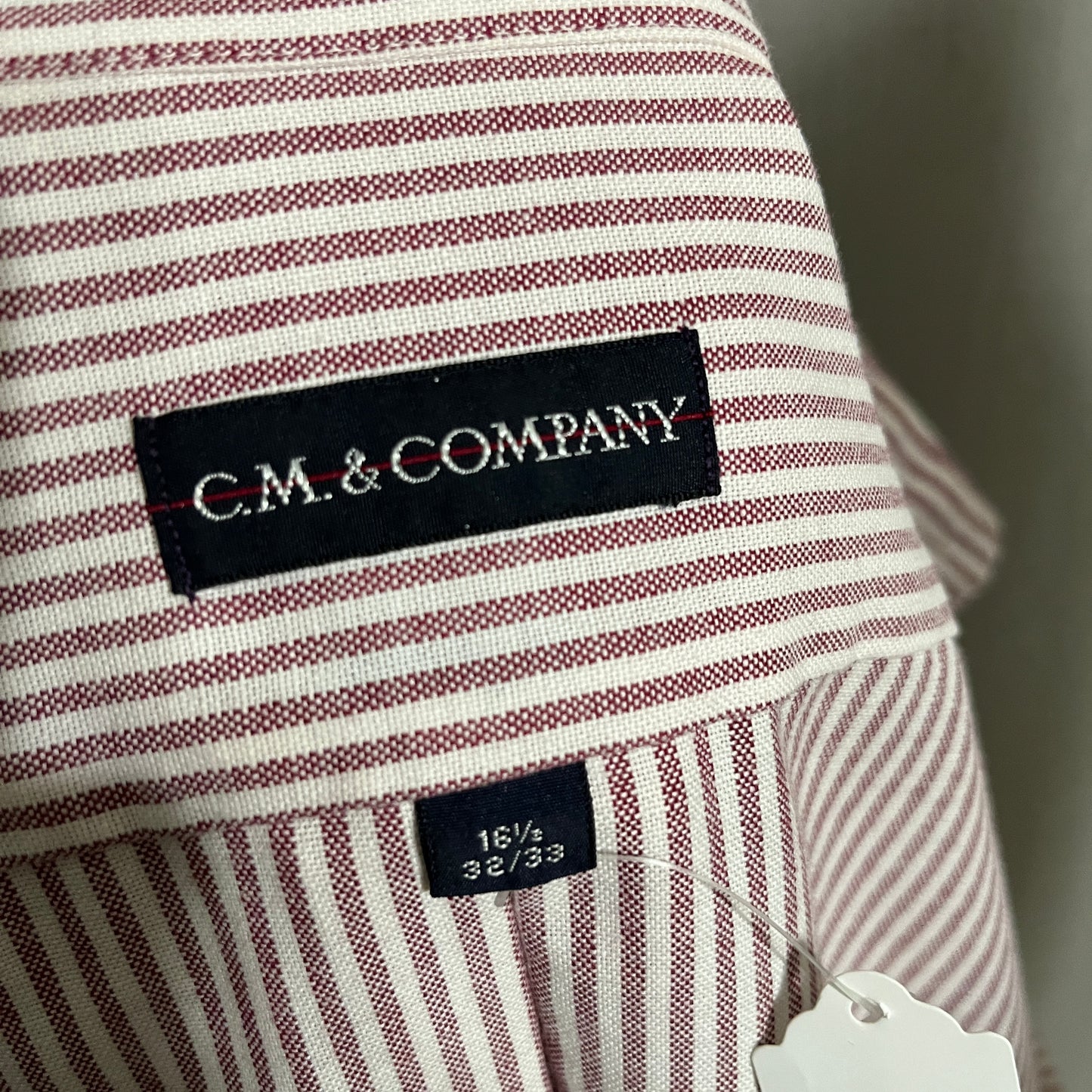 C.M & Company Rust Res Striped Shirt Sz-Large 32/33