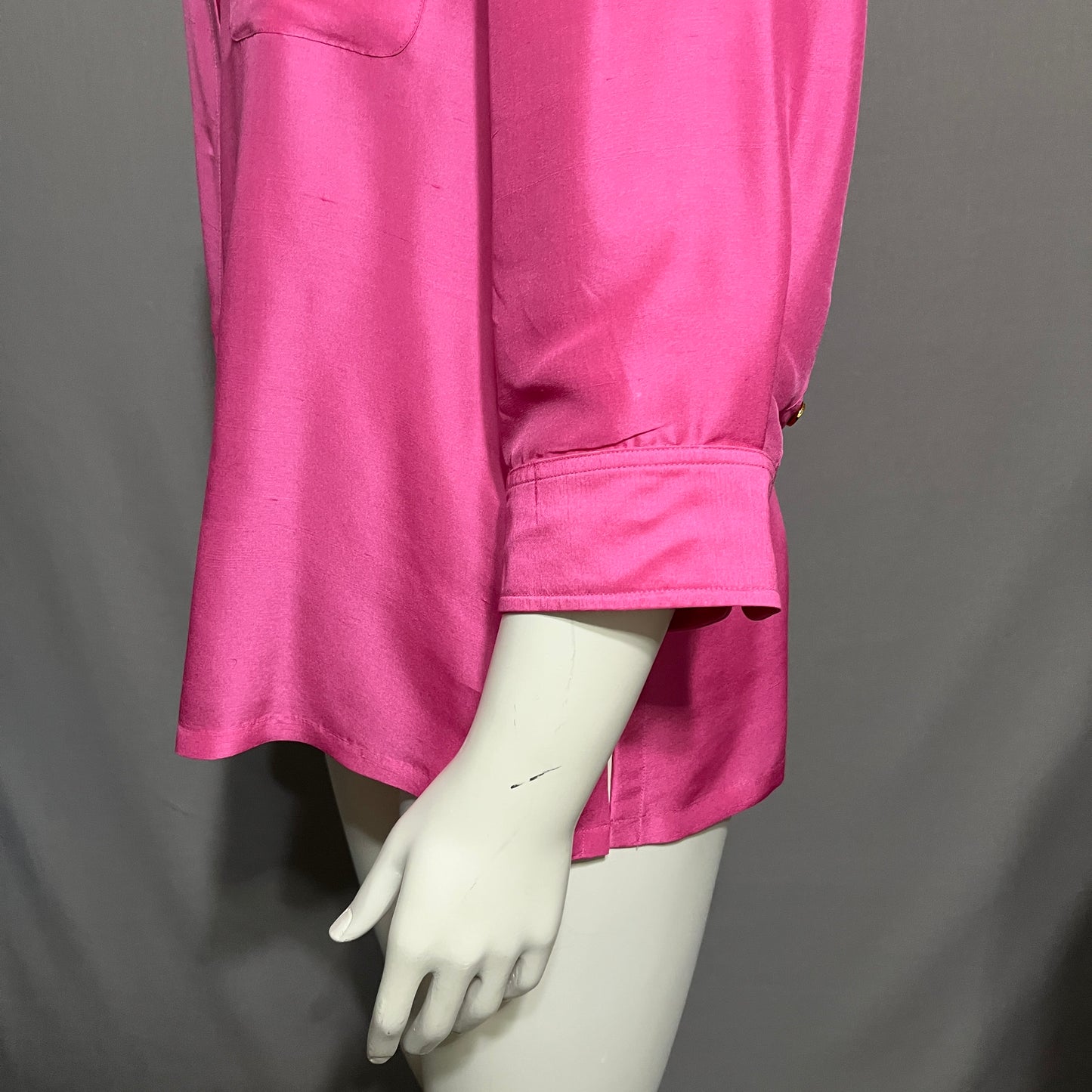 Lauren Ralph Lauren Hot Pink 100% Silk Blouse Sz-16