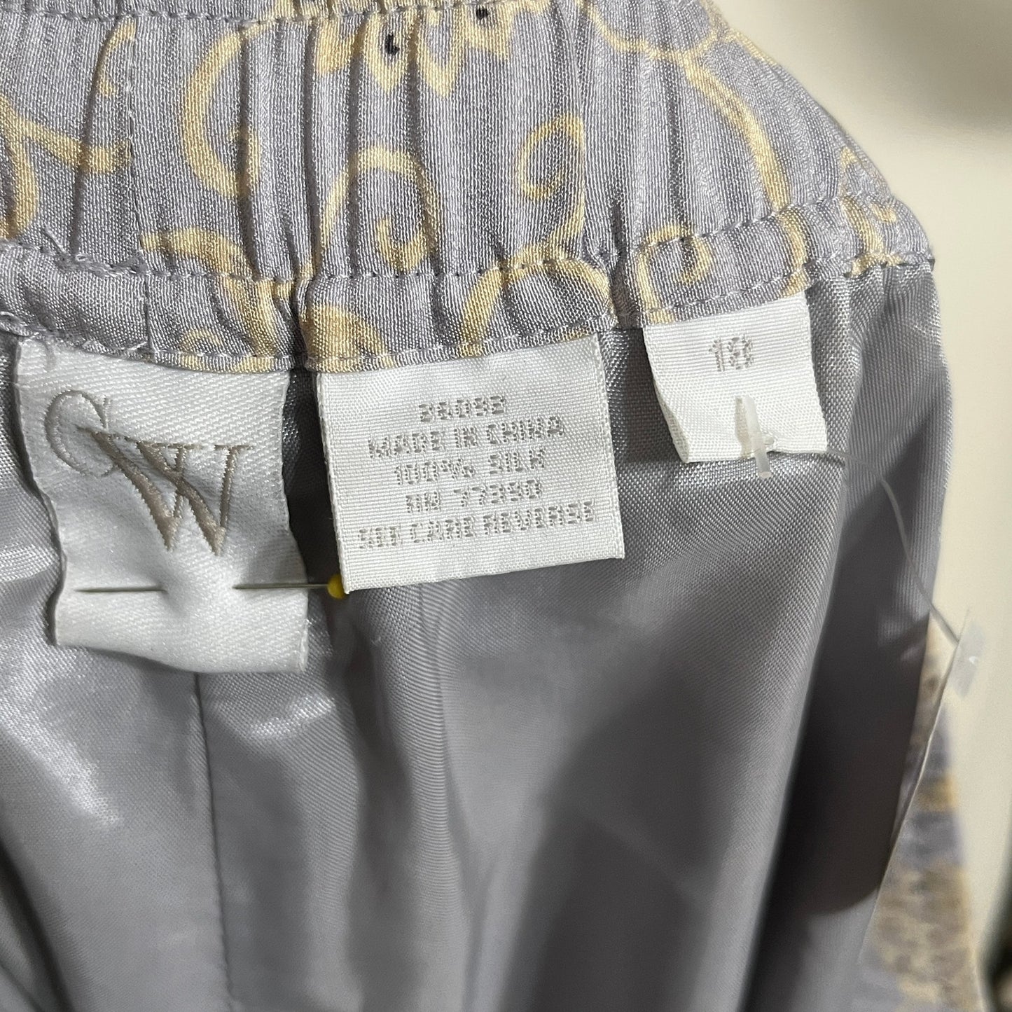 CW Women’s 100% Silk Drawsting Trouser Pants Sz-16/18