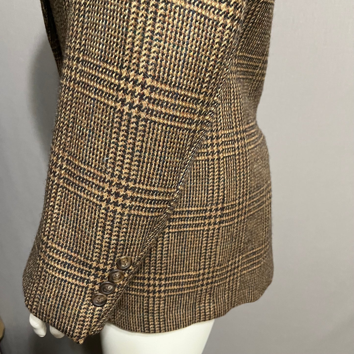 Vintage Burberry Dark Academia Wool Plaid Blazer