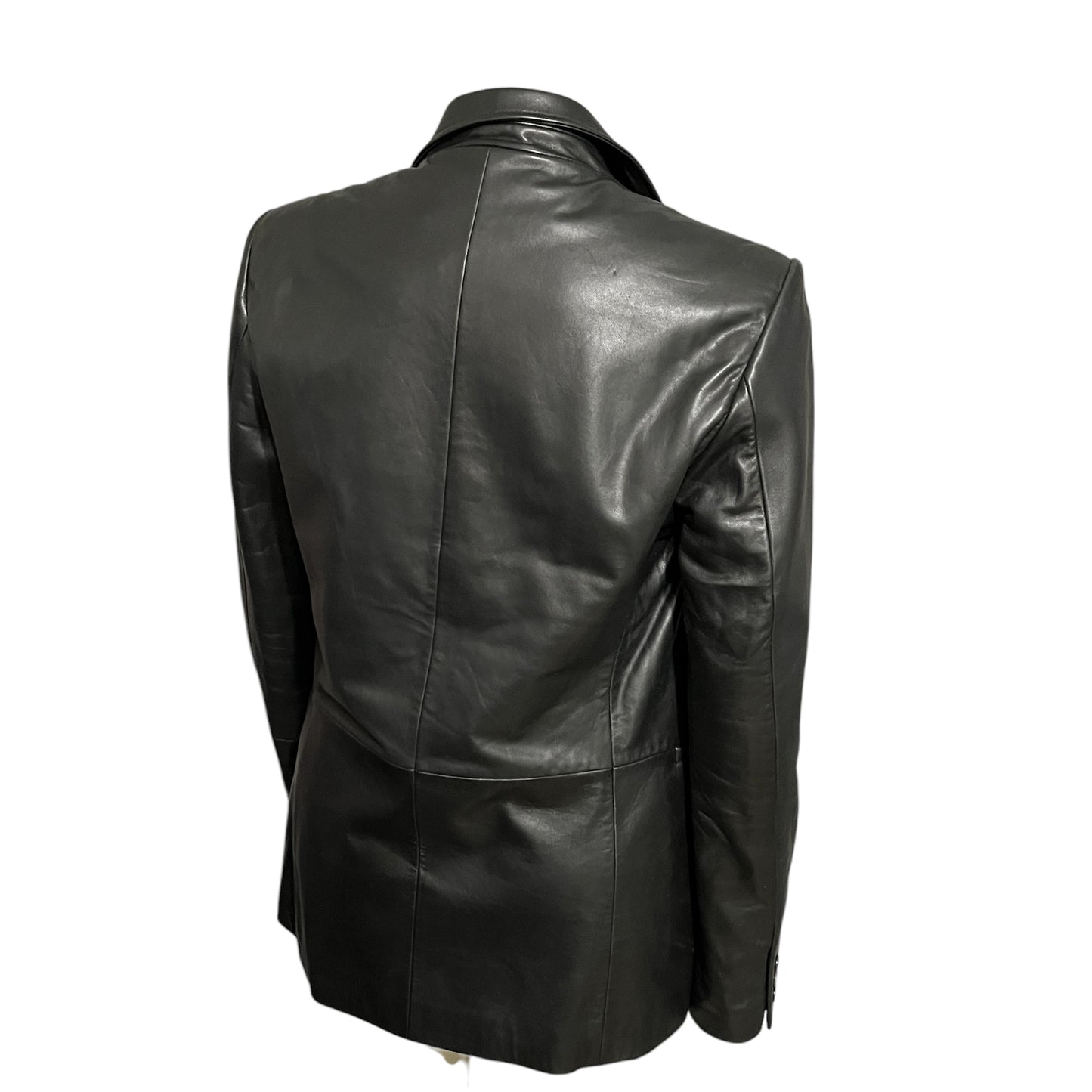 Adriano Goldschmied Black 100% Leather Blazer Jacket Sz-Medium