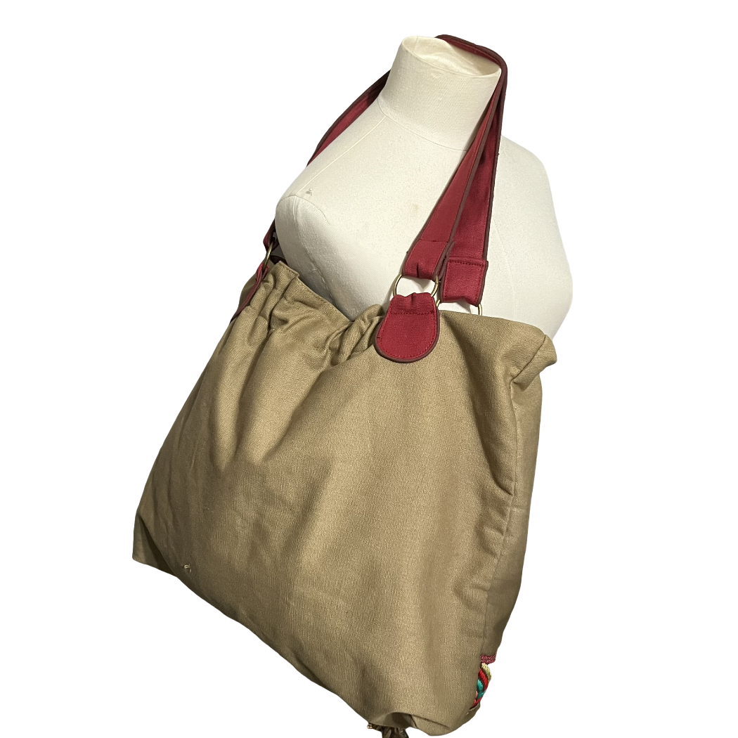 Raga 100% Cotton Embroidered Large Tote Bag-One Size