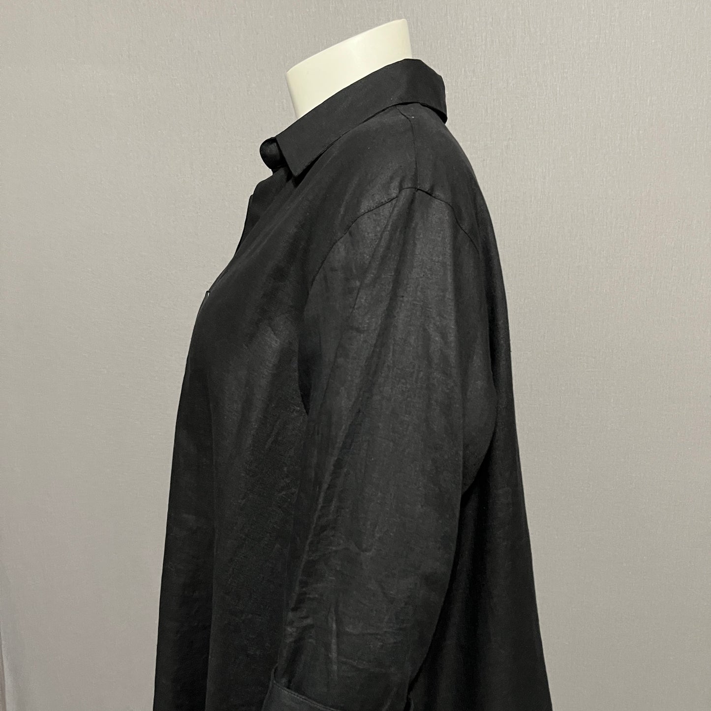 Courtney Washington Black 100% Linen Shirt Sz-XL