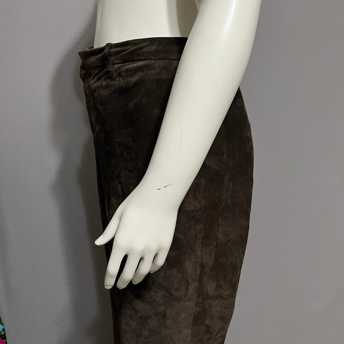 Nine West Chocolate Suede Straight Leg Pants Sz-16