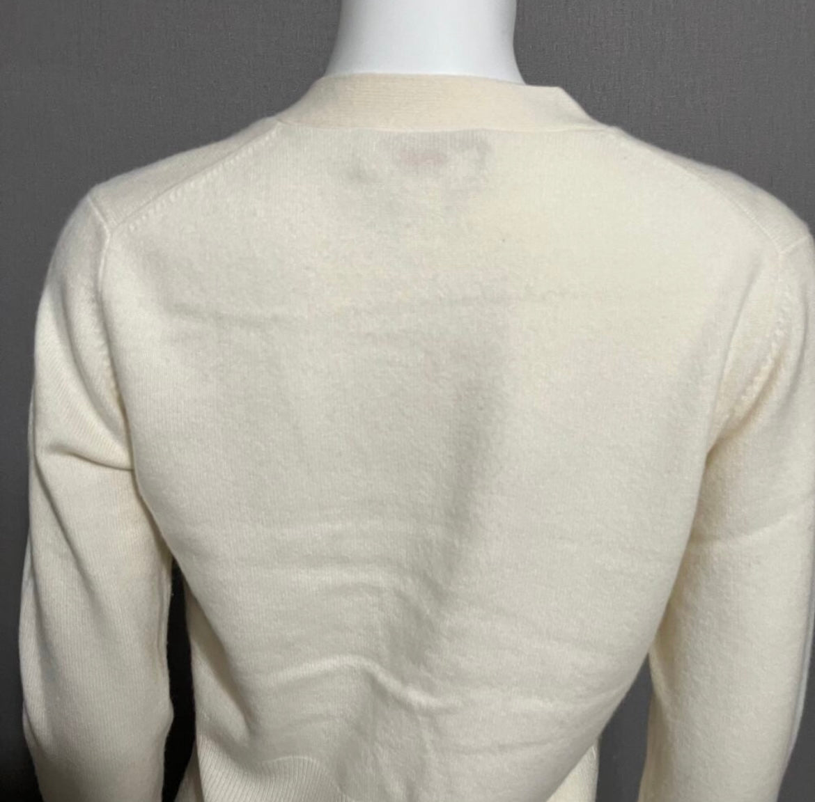 Talbots Cream 100% Cashmere One Button Cardigan Sz-Small Petite