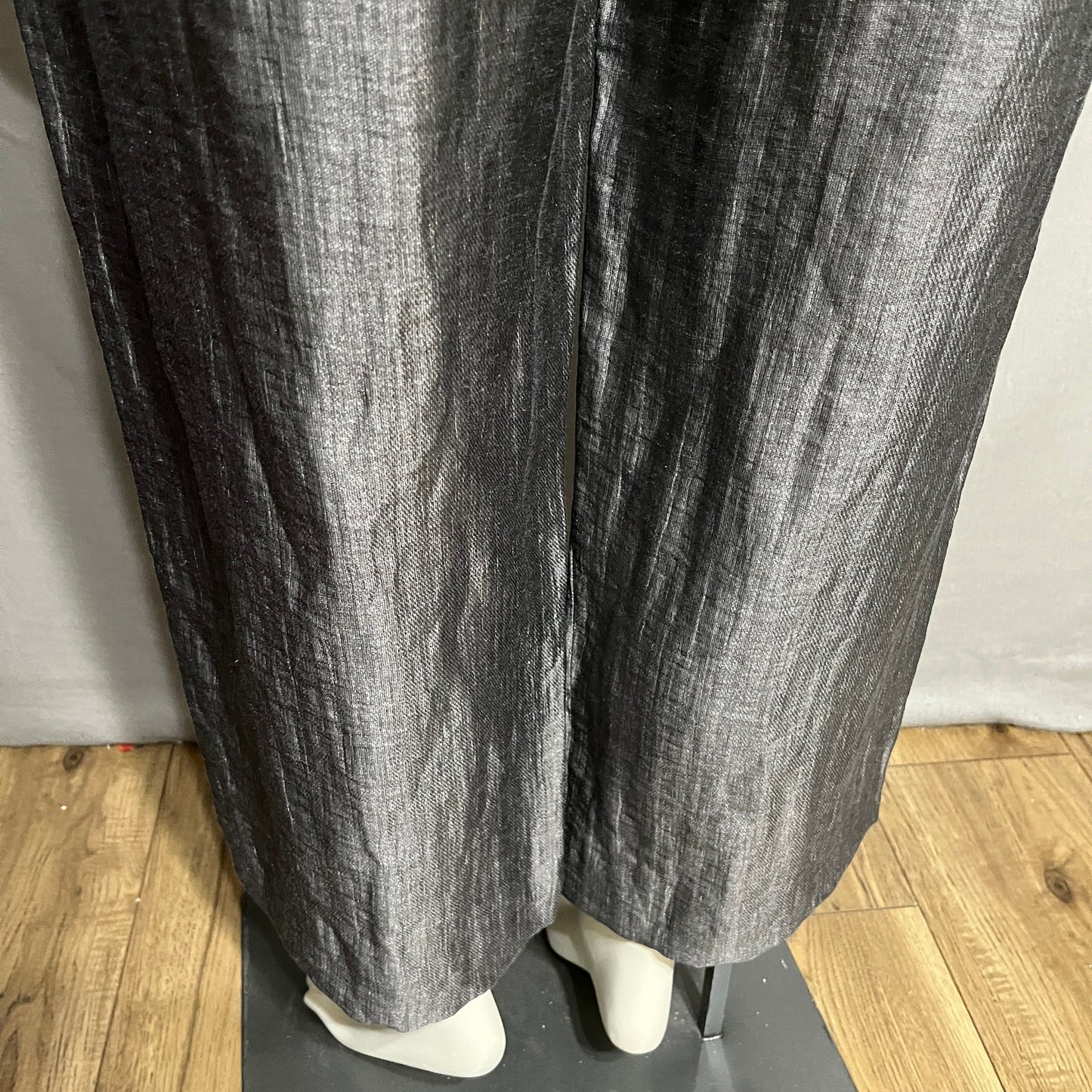 DKNY Women’s Silver Linen Blend Drawsting Casual Pants Sz-Large