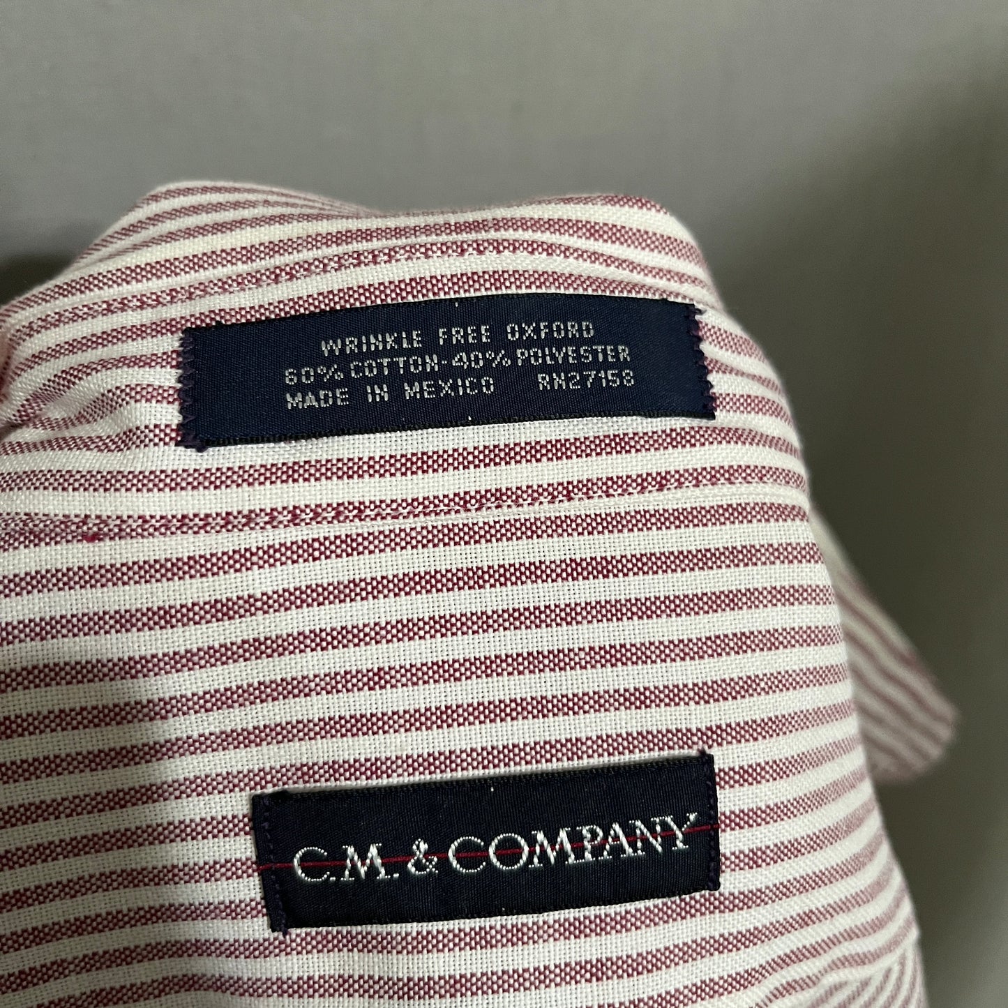 C.M & Company Rust Res Striped Shirt Sz-Large 32/33