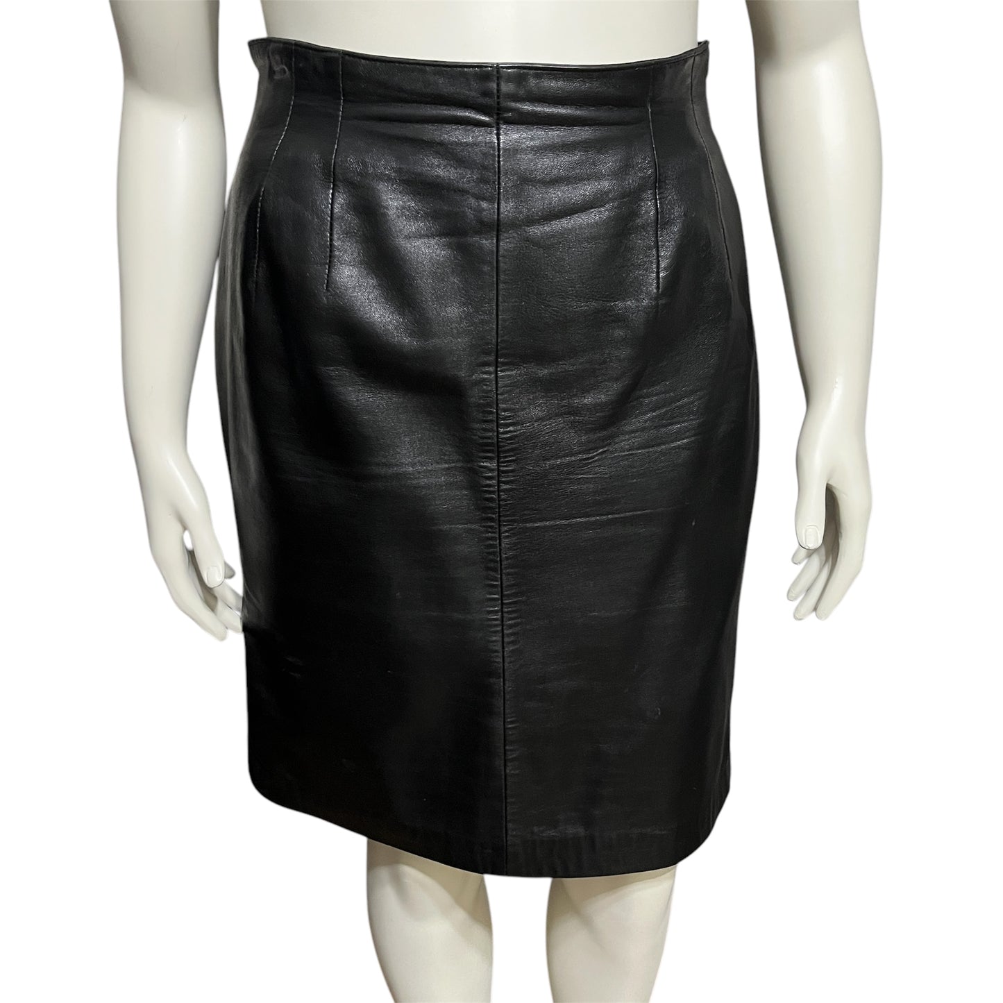 Vintage Lord & Taylor 100% Genuine Leather Pencil Skirt Sz-16