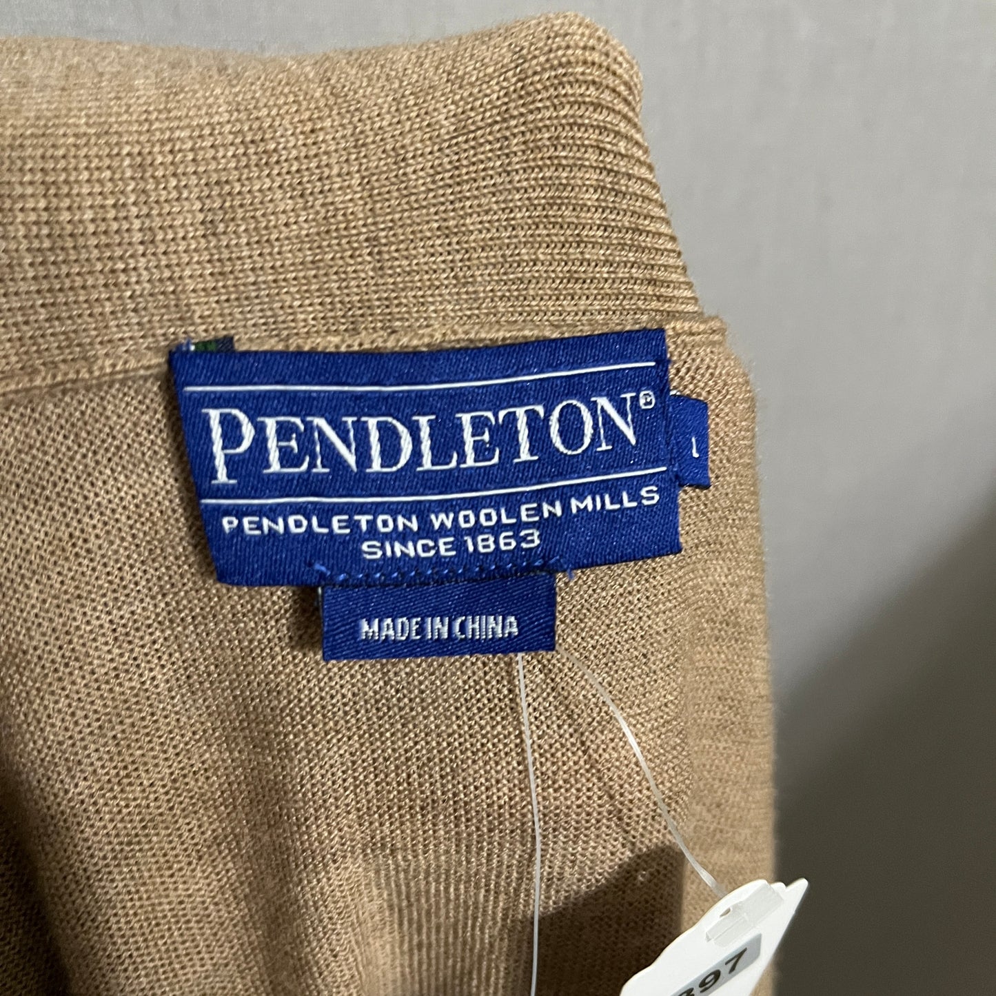 Pendleton 100% Merino Wool Brown Cardigan Sweater Sz-Med/Large