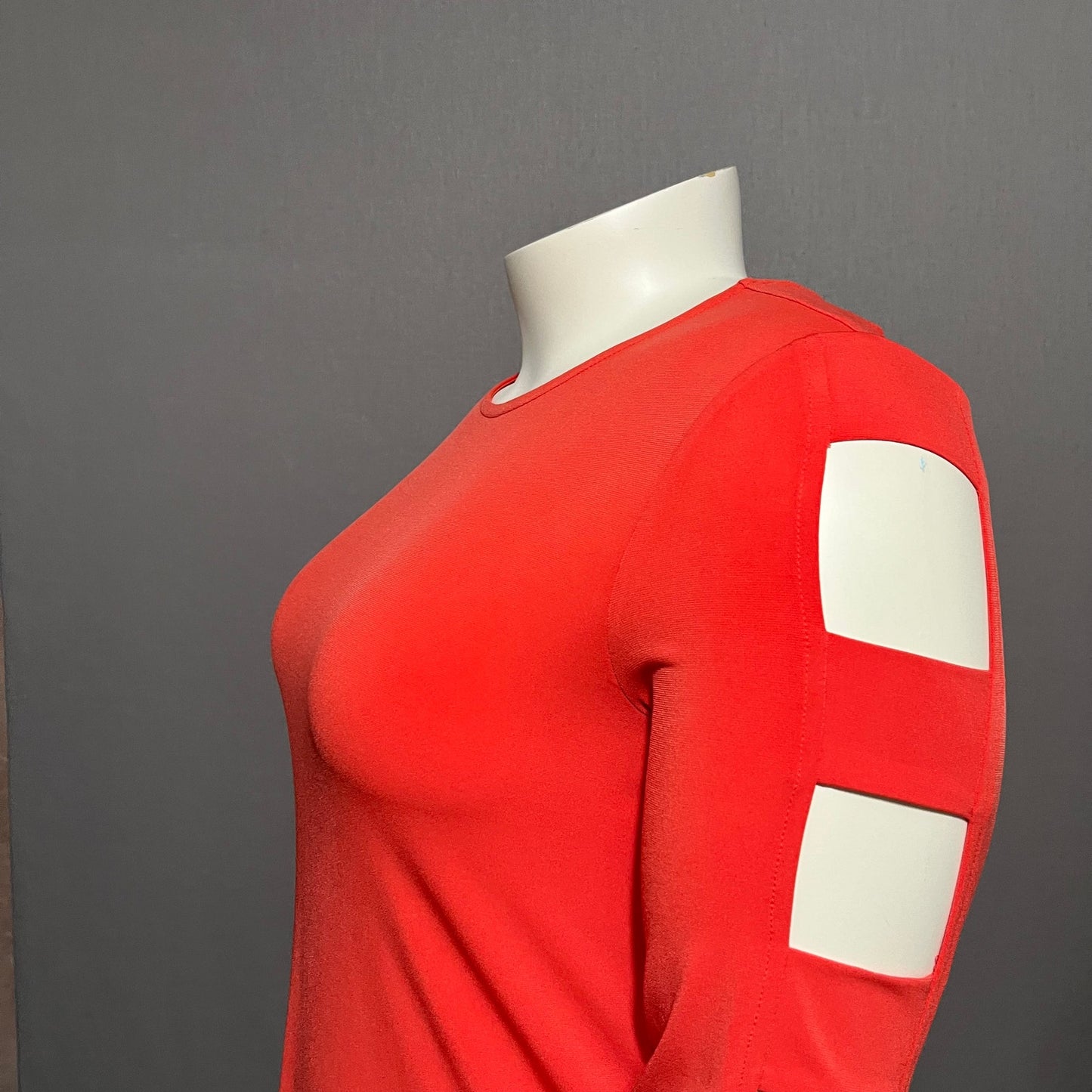Peck & Peck Orange Cutout Sleeve Knit Casual Vacation Top Sz-XL