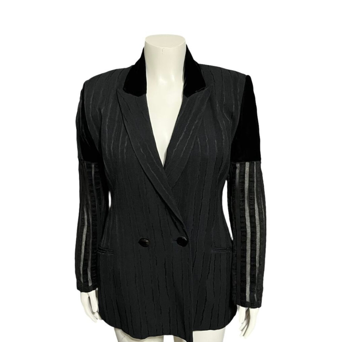 Amelia Toro Cinched Pinstriped Wool Linen Blazer Sz-10