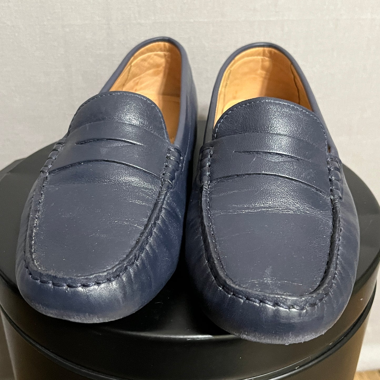 Flag Ltd Morgan Penny Loafer Navy Blue Suede Driver/Moccasin Women sz 7.5