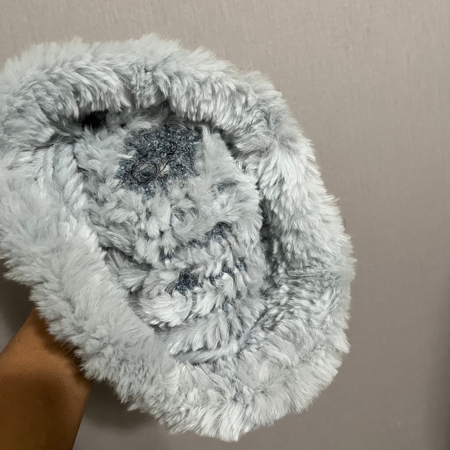 Elegant Gray Faux Fur Hat