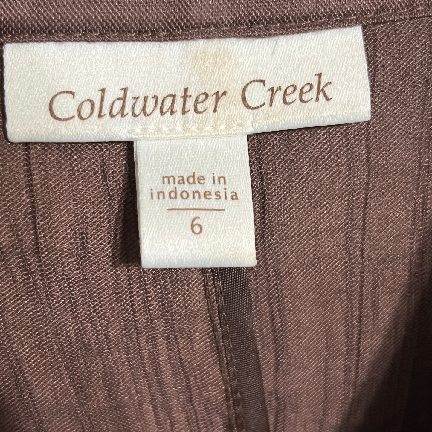 Coldwater Creek Chocolate Brown Shirt With Belt Dress Sz-6