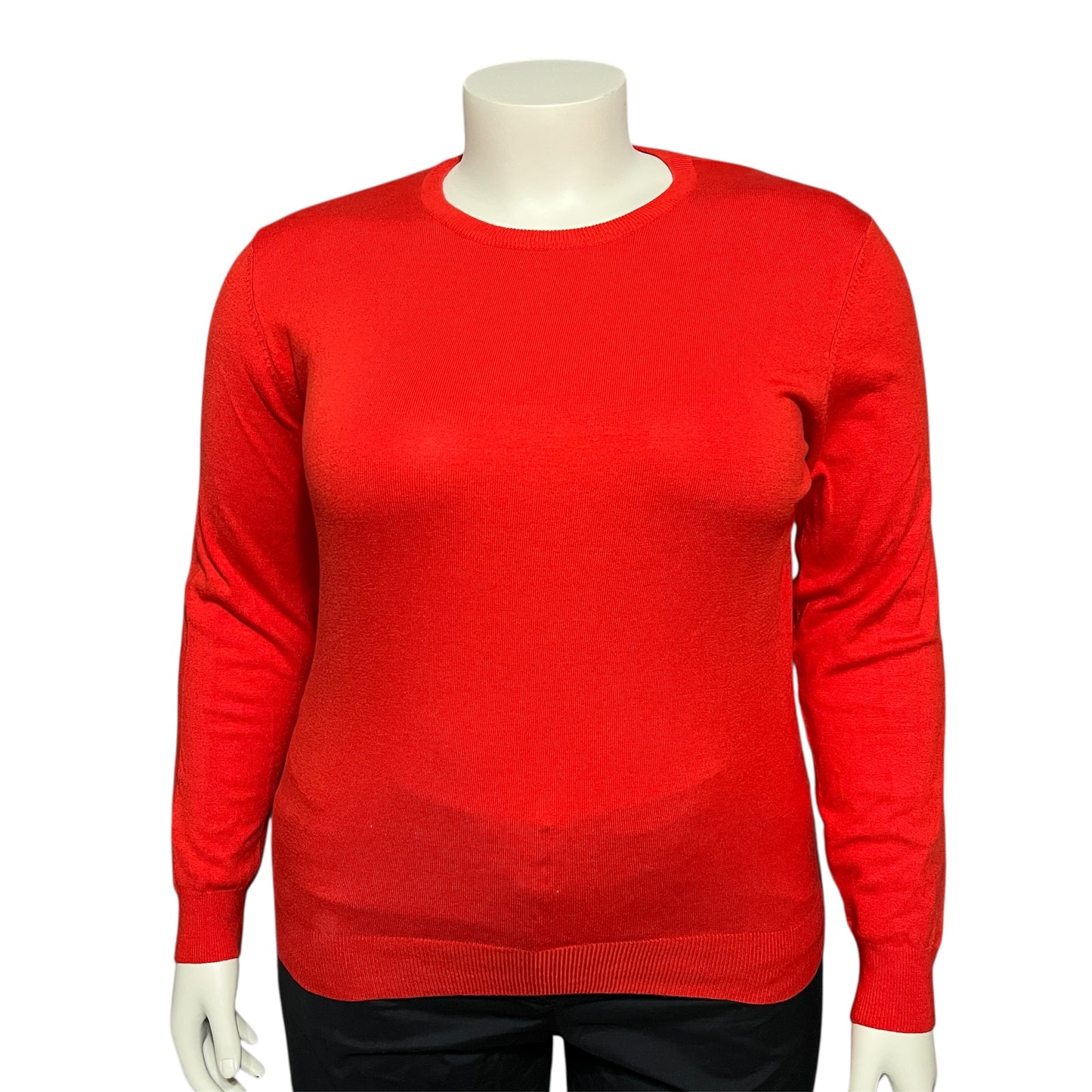 2- Isaac Mizrahi Silk Cotton Blend Crew Neck Lightweight Sweaters Sz-XL (Red & Black)