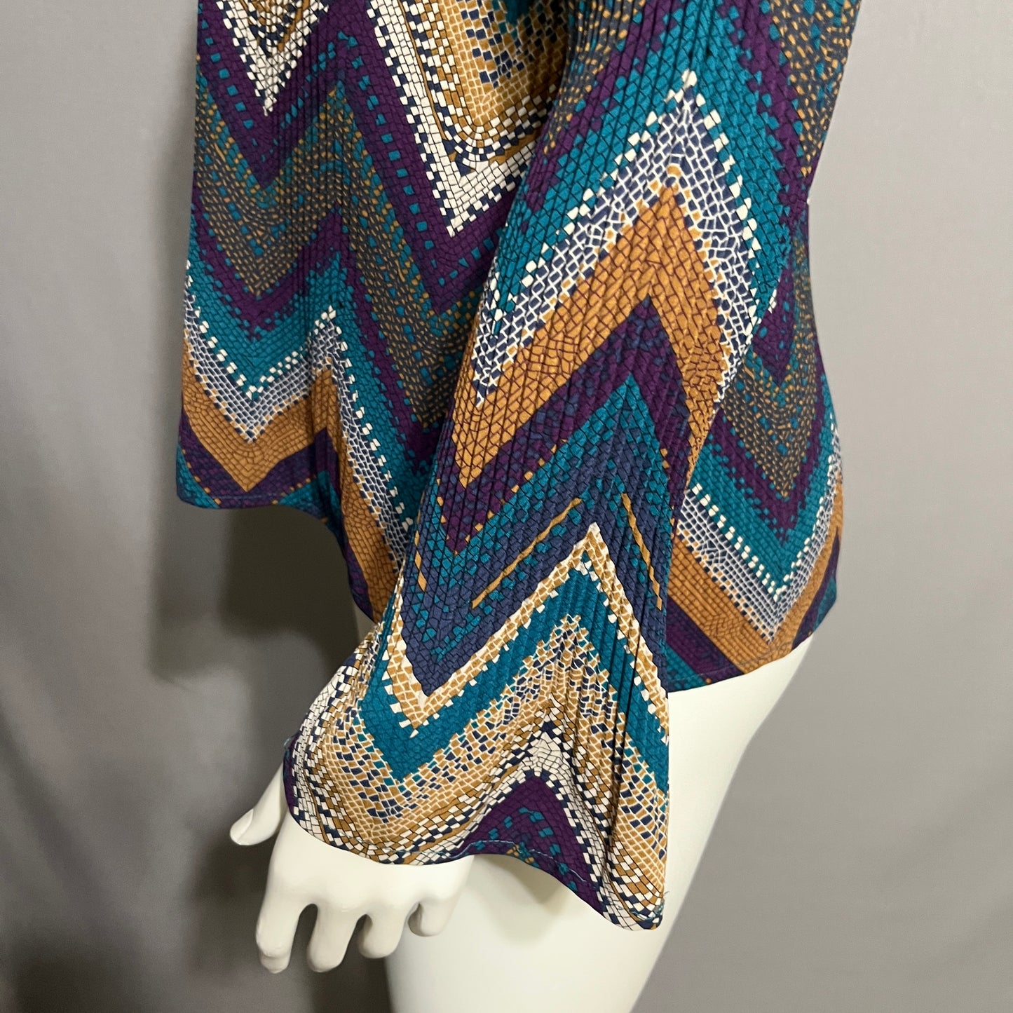 dressbarn Multicolor Chevron Button Down Shirt