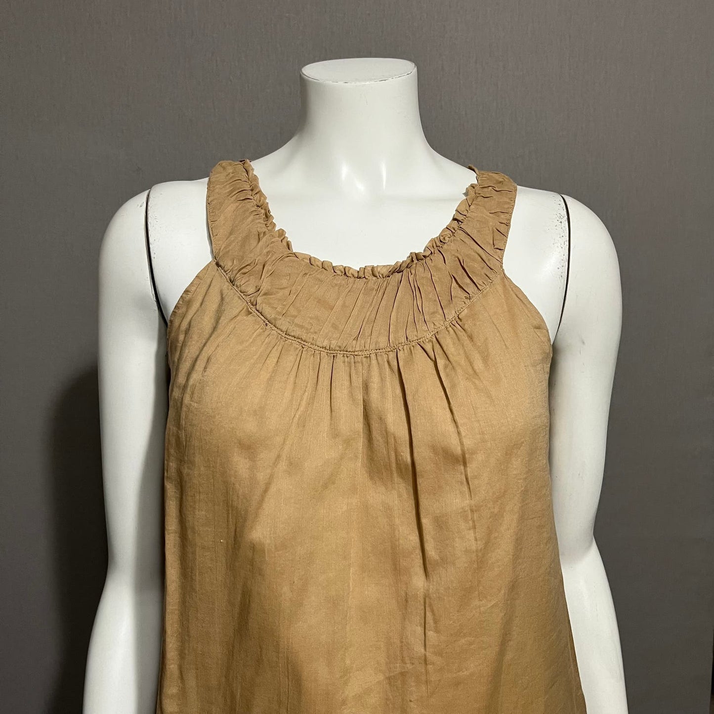 Talbots Camel Brown Sleeveless 100% Cotton Top Sz-2
