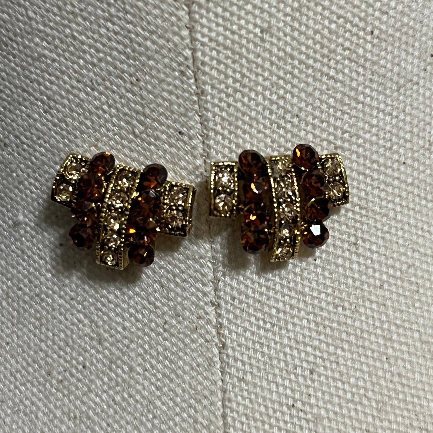 Elegant Brown and Gold Earrings